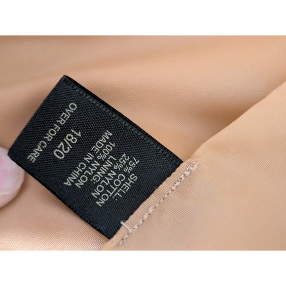 Lane Bryant Women's 18/20 Mustard * Tan Short Trench Coat Jacket Double Breasted - Picture 7 of 8